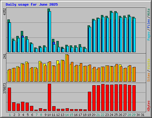 Daily usage for June 2025