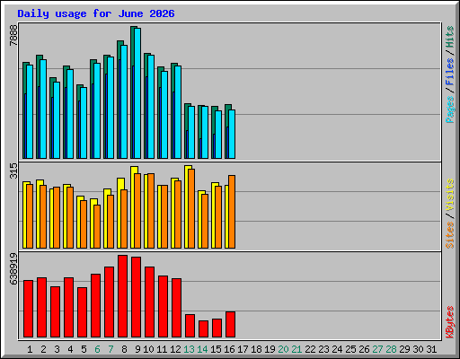 Daily usage for June 2026