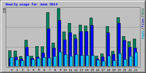 Hourly usage for June 2014