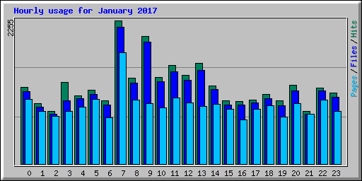 Hourly usage for January 2017