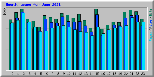 Hourly usage for June 2021