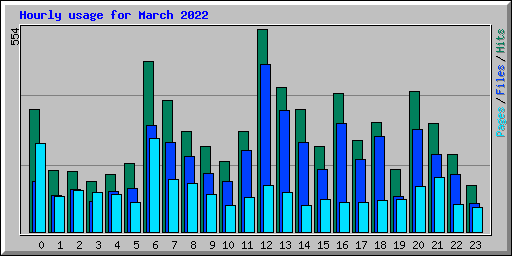 Hourly usage for March 2022